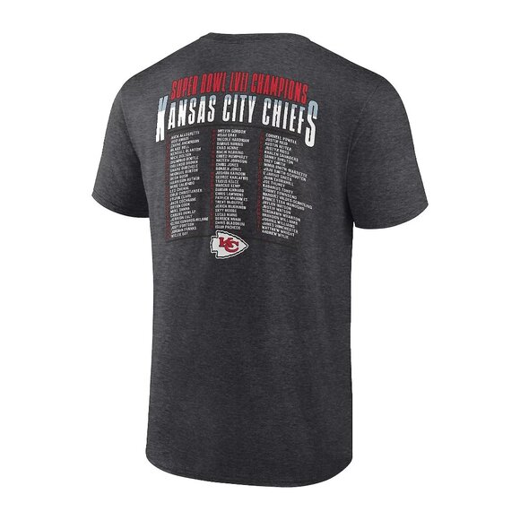 Fanatics NFL Super Bowl LVII Champions Chiefs Roster T Shirt Mens 2XL Gray NEW - Picture 3 of 10